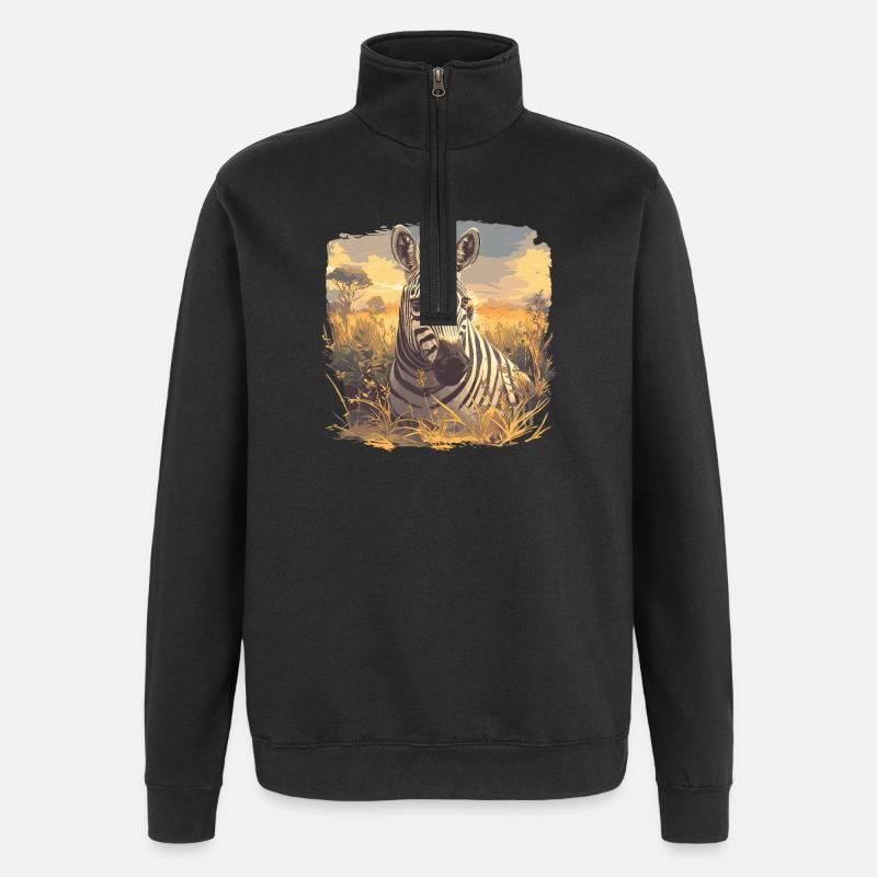 Zèbres Zèbre - Sweat à zip 1/4 - noir
