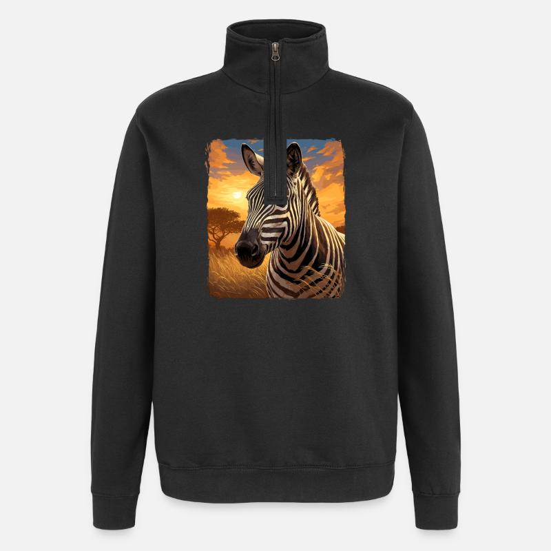 Zebras Zebra - Quarter-Zip Sweatshirt - black