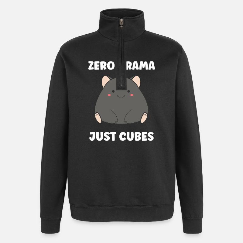 Zero Drama Just Cubes wombat - Sweat à zip 1/4 - noir