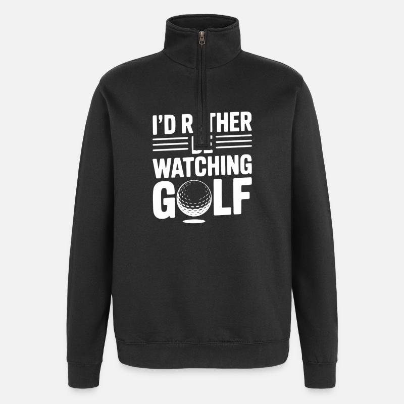 Je préfère regarder le golf - Sweat à zip 1/4 - noir
