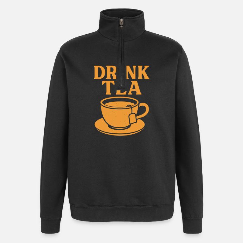 Drink Tea – Classic Tea Lover Shirt - Quarter-Zip Sweatshirt - black