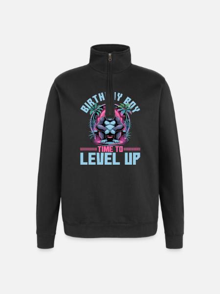 Birthday Gamer VR - Quarter-Zip-Sweatshirt - Schwarz