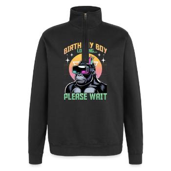 Birthday Gamer VR - Quarter-Zip-Sweatshirt - Schwarz - Vorne - AI Model Female 172 light (172cm) & AI Model Male 178 dark (178cm)
