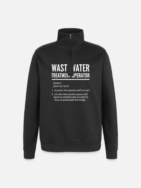 Funny Wastewater Treatment Operator Definition - Quarter-Zip Sweatshirt - black