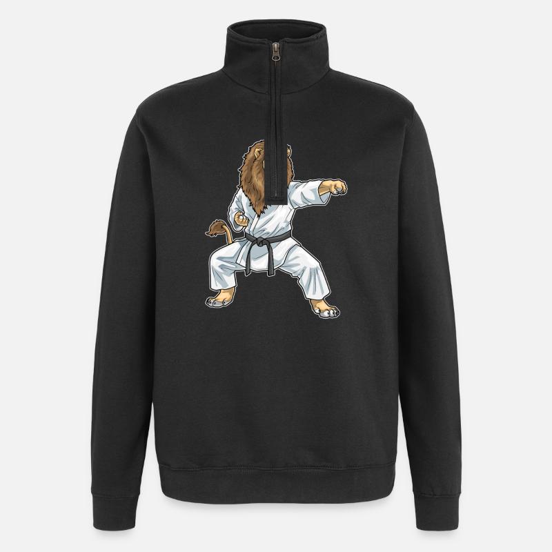 Lion Karate Martial Arts - Quarter-Zip Sweatshirt - black