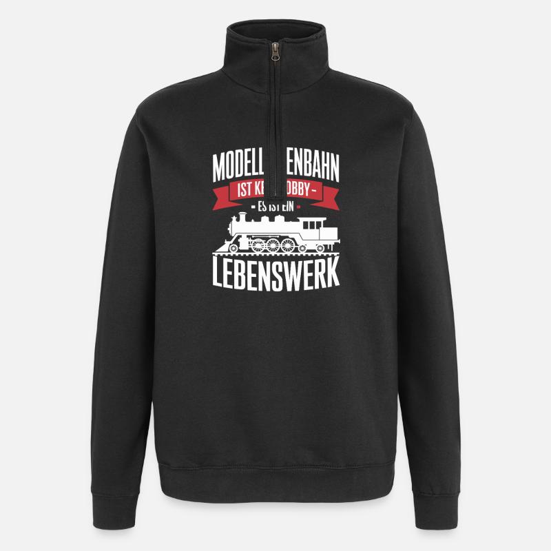 Modellbahn Lebenswerk Banner - Quarter-Zip-Sweatshirt - Schwarz