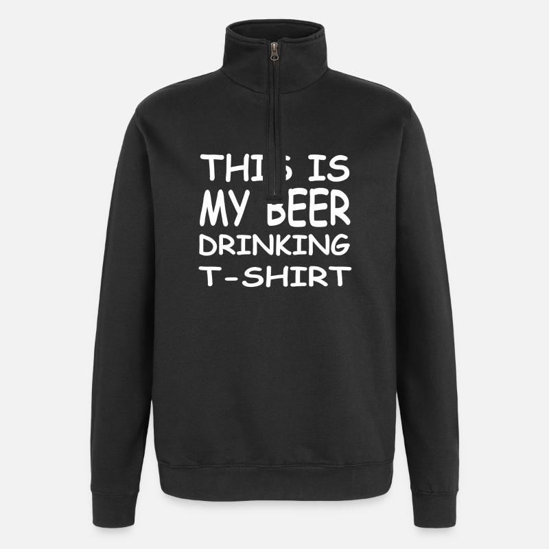 Bière - Sweat à zip 1/4 - noir