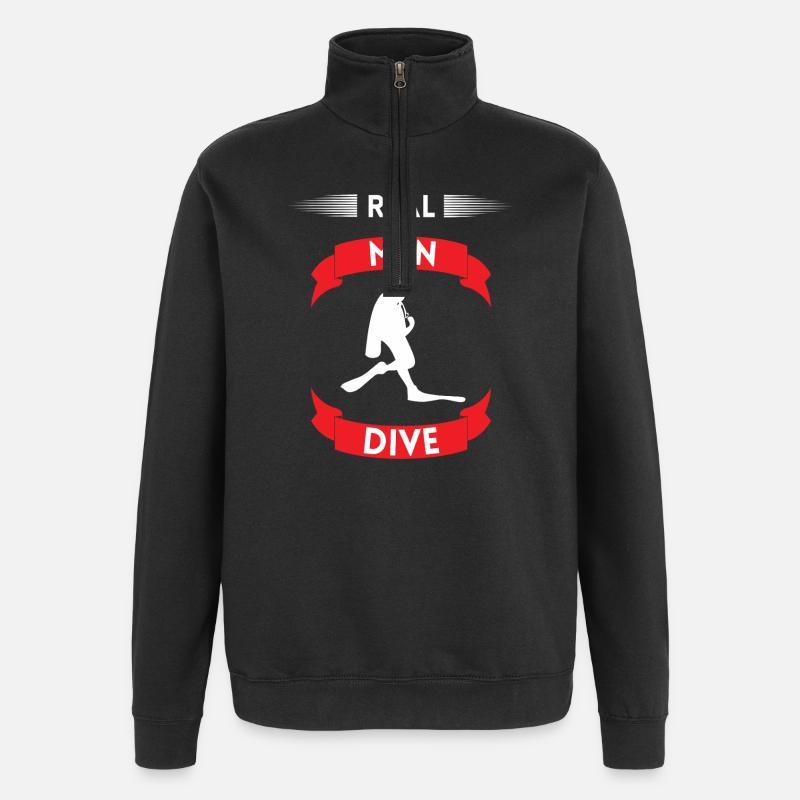 Plongée Real Men - Sweat à zip 1/4 - noir