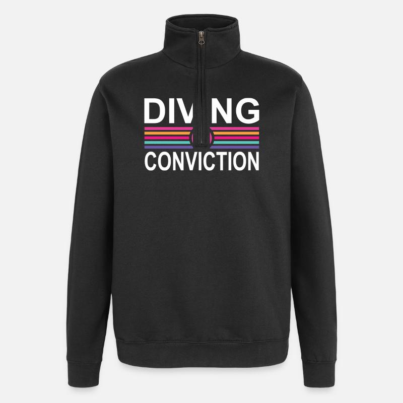 Conviction de plongée - Sweat à zip 1/4 - noir