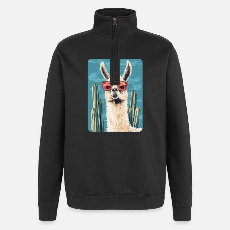 lama - Sweat à zip 1/4 - noir