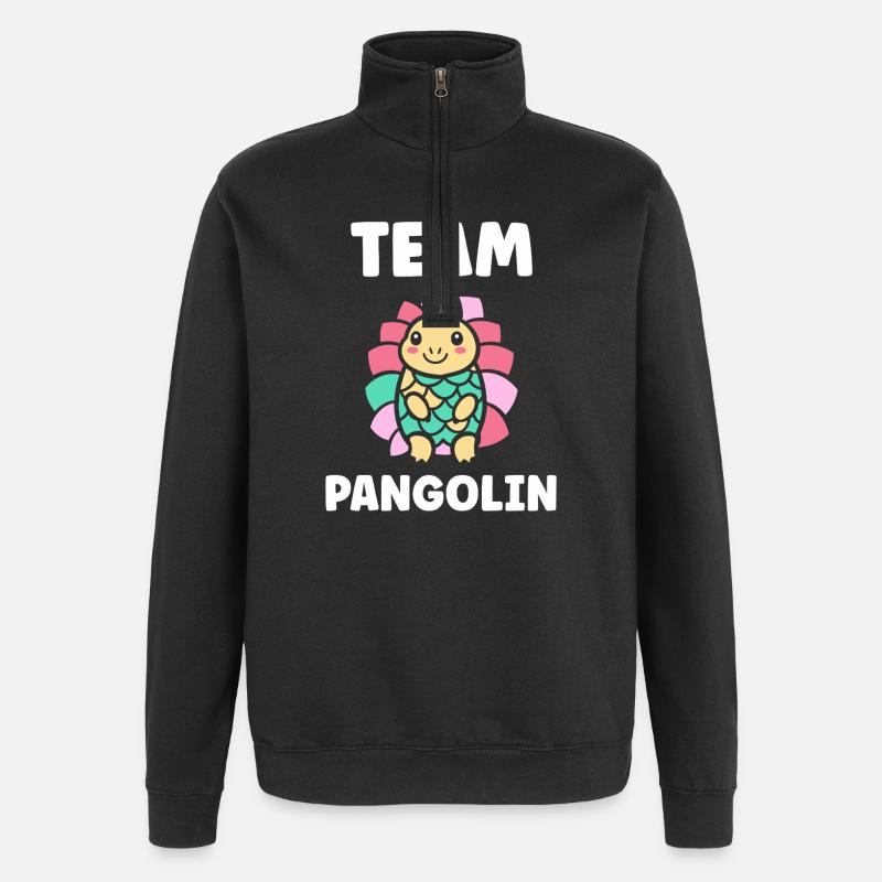 Pangolin Pastel Team - Quarter-Zip Sweatshirt - black