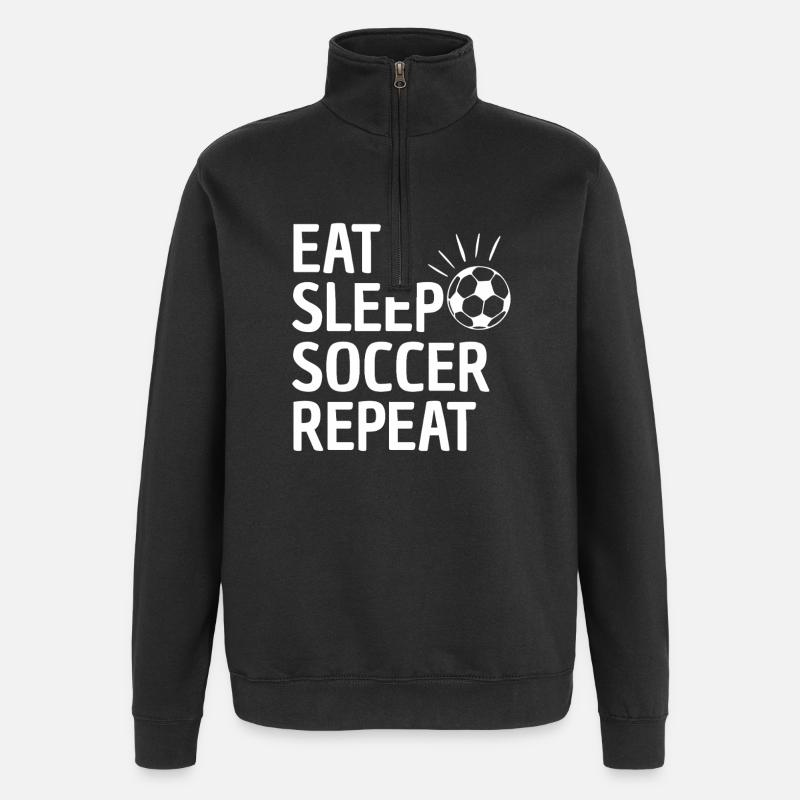 Eat Sleep Soccer Repeat - Quarter-Zip Sweatshirt - black
