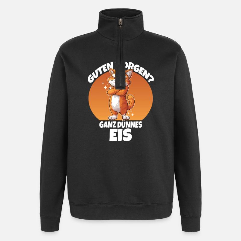 Bonjour ? Glace très fine - Sweat à zip 1/4 - noir