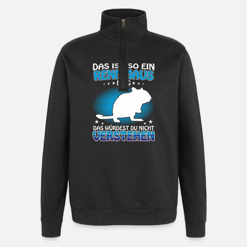 Rennmaus Ding Nagetier Gerbil - Quarter-Zip-Sweatshirt - Schwarz