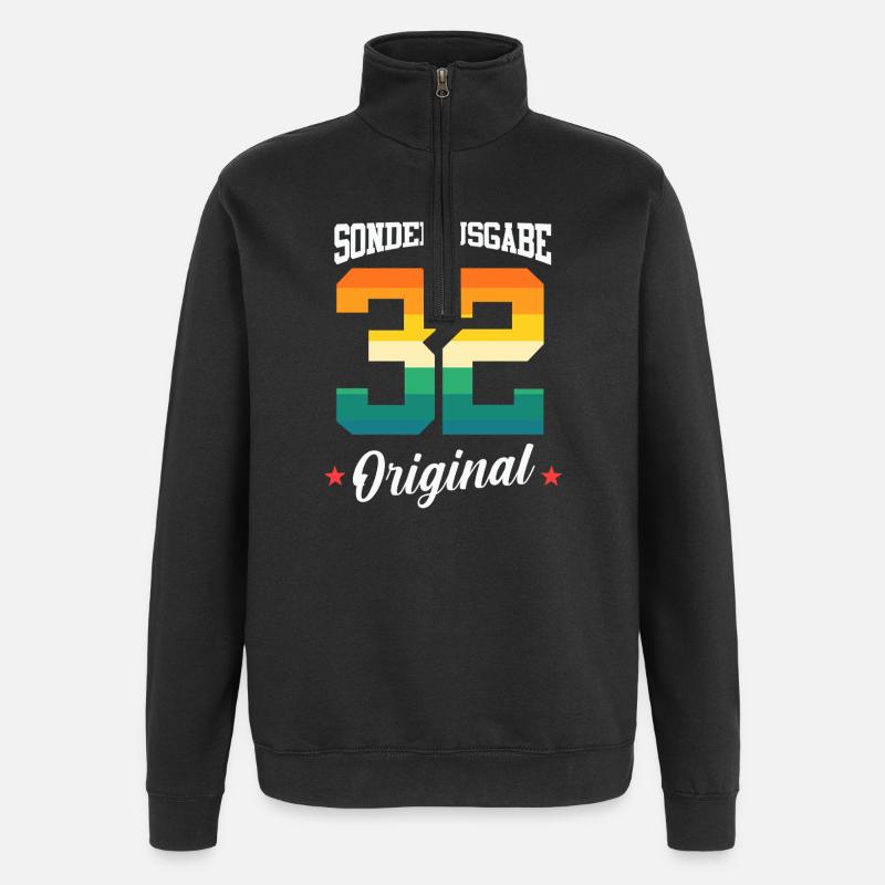 32 Anniversaire - Sweat à zip 1/4 - noir