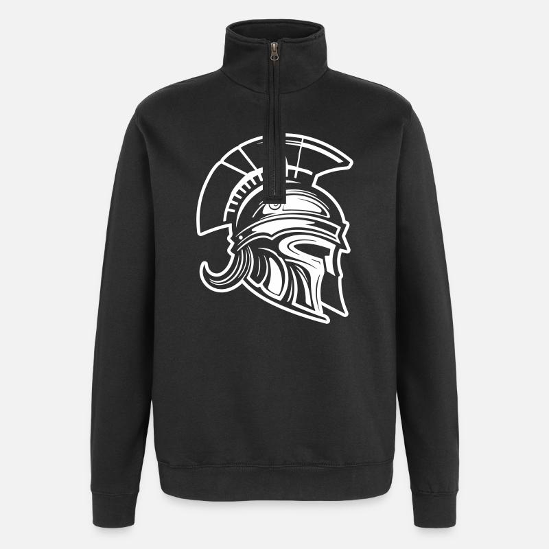 Spartan Warrior Casque Sparta - Sweat à zip 1/4 - noir