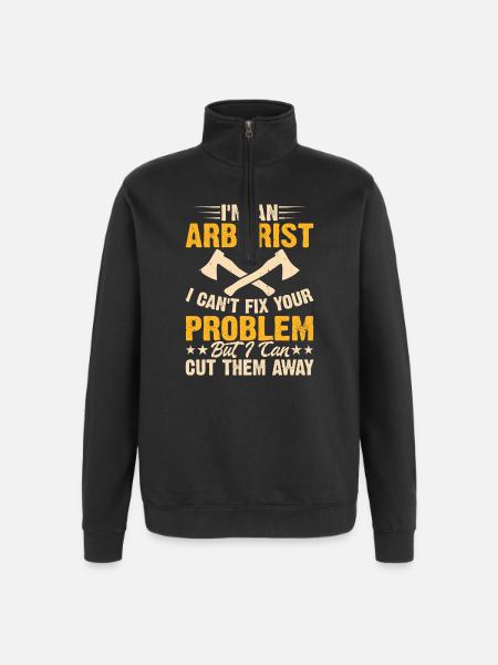 Lustige Holzarbeiter Waldarbeiter Geschenk - Quarter-Zip-Sweatshirt - Schwarz