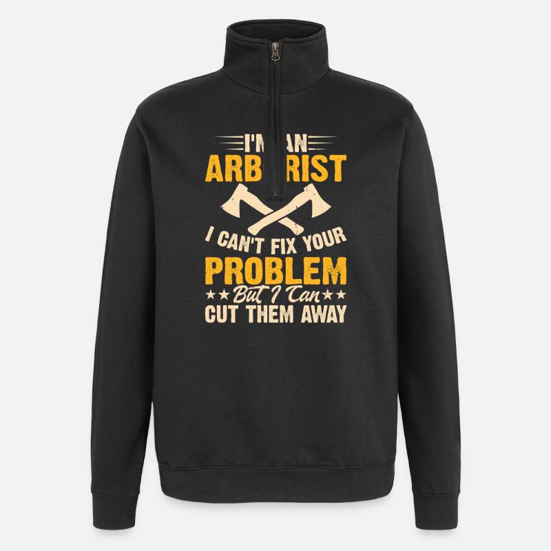 Cadeau drôle de menuisier - Sweat à zip 1/4 - noir