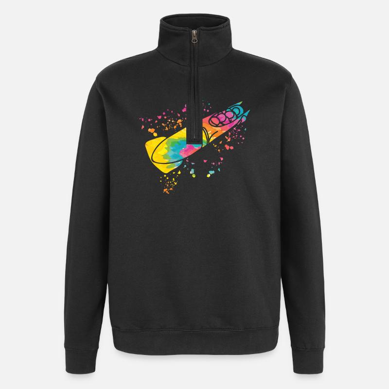Bobfahrer Bobschlitten Viererbob - Quarter-Zip-Sweatshirt - Schwarz
