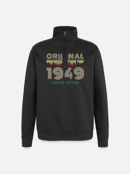 1949 Vintage Retro fødselsdagsgave - Sweatshirt med 1/4 lynlås - sort