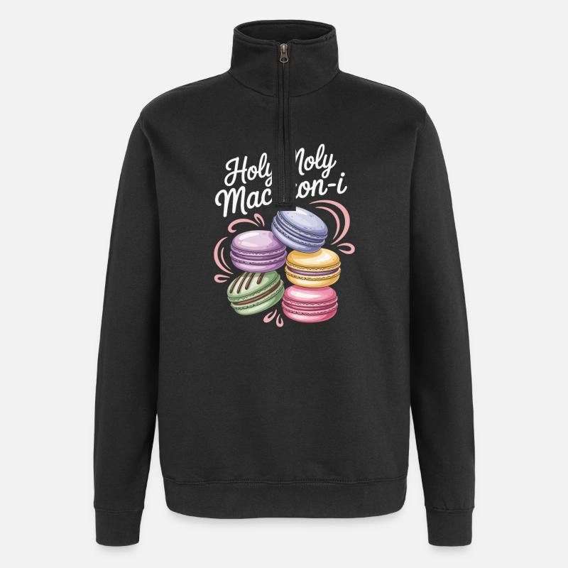 Macaron Desserts Français - Sweat à zip 1/4 - noir