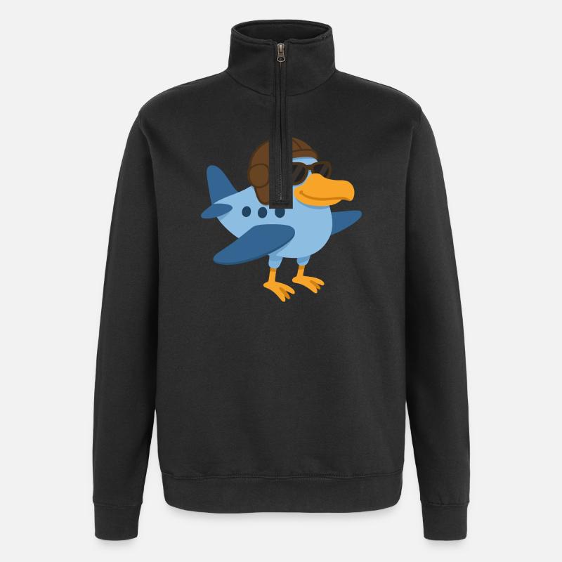 Ein Supervogelflugzeug - Quarter-Zip-Sweatshirt - Schwarz