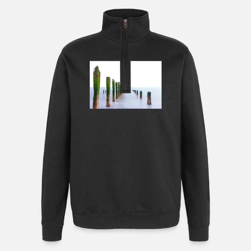 Long exposure  spurn point   - Quarter-Zip Sweatshirt - black