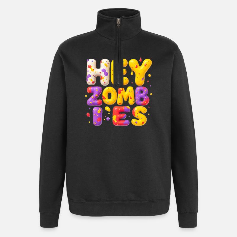 Halloween & Zombie Design Cool Fun - Quarter-Zip Sweatshirt - black