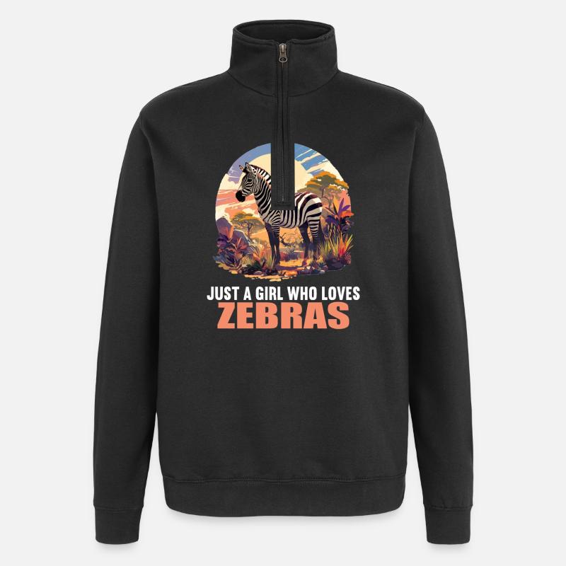 Zebras Zebra - Quarter-Zip Sweatshirt - black