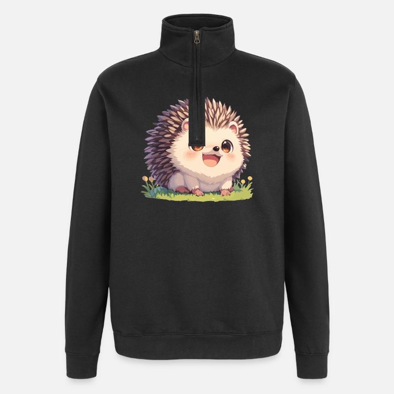 Igel - Quarter-Zip-Sweatshirt - Schwarz