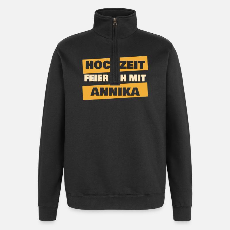 Cadeau pour Annika - Sweat à zip 1/4 - noir