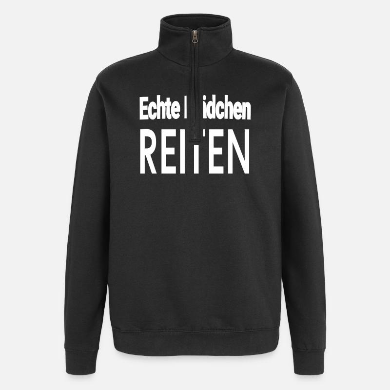 Pferde - Quarter-Zip-Sweatshirt - Schwarz
