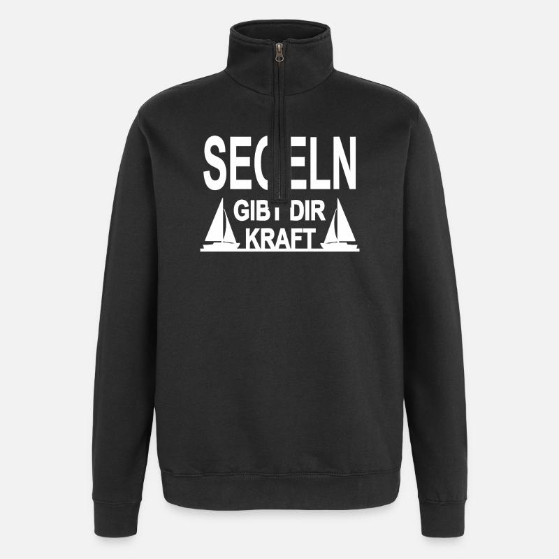 Segeln - Quarter-Zip-Sweatshirt - Schwarz