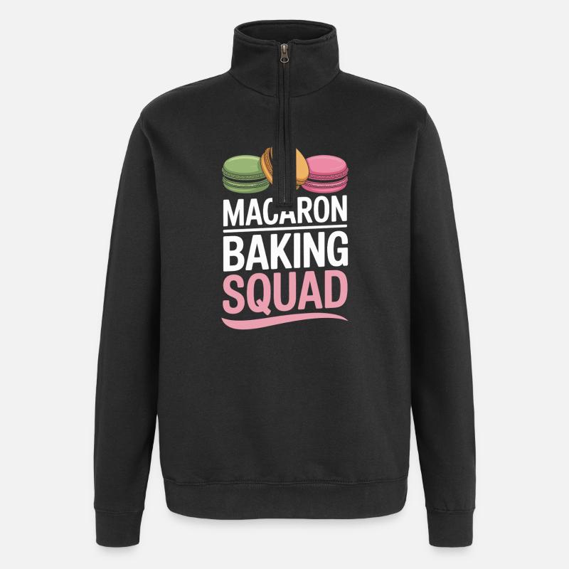 Macaron Desserts Français - Sweat à zip 1/4 - noir