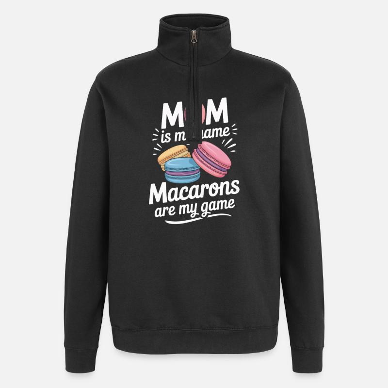 Macaron Desserts Français - Sweat à zip 1/4 - noir