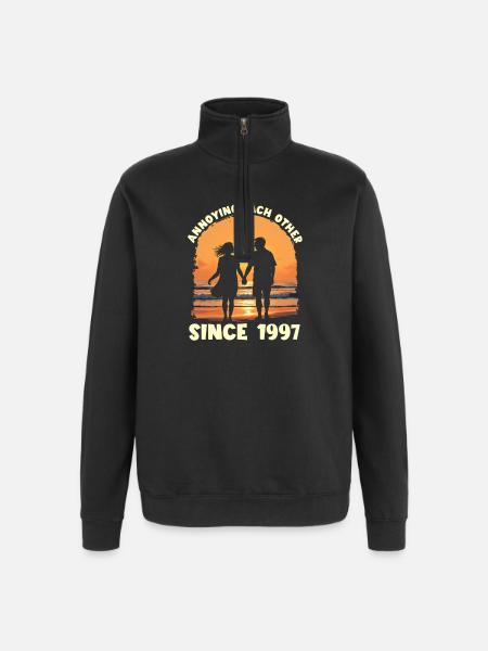 Anniversary of mutual harassment since 1997 - Quarter-Zip Sweatshirt - black