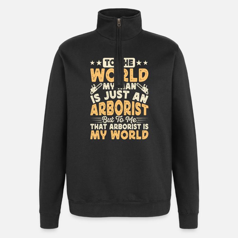 Baumpfleger Holzarbeiter Waldarbeiter Geschenk - Quarter-Zip-Sweatshirt - Schwarz