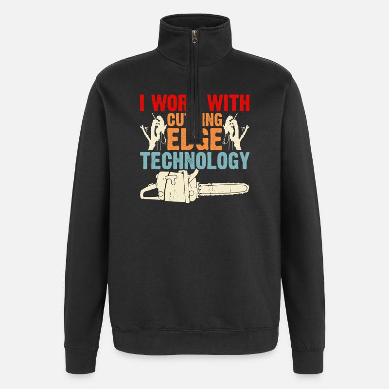 Baumpfleger Holzarbeiter Waldarbeiter Geschenk - Quarter-Zip-Sweatshirt - Schwarz