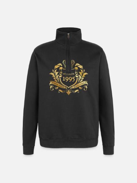 30th Birthday Semper Verum - Established 11/1995 - Quarter-Zip Sweatshirt - black