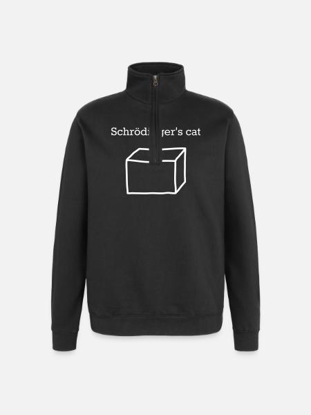Schrödingers Katze – Quantenphysik Kultmotiv - Quarter-Zip-Sweatshirt - Schwarz