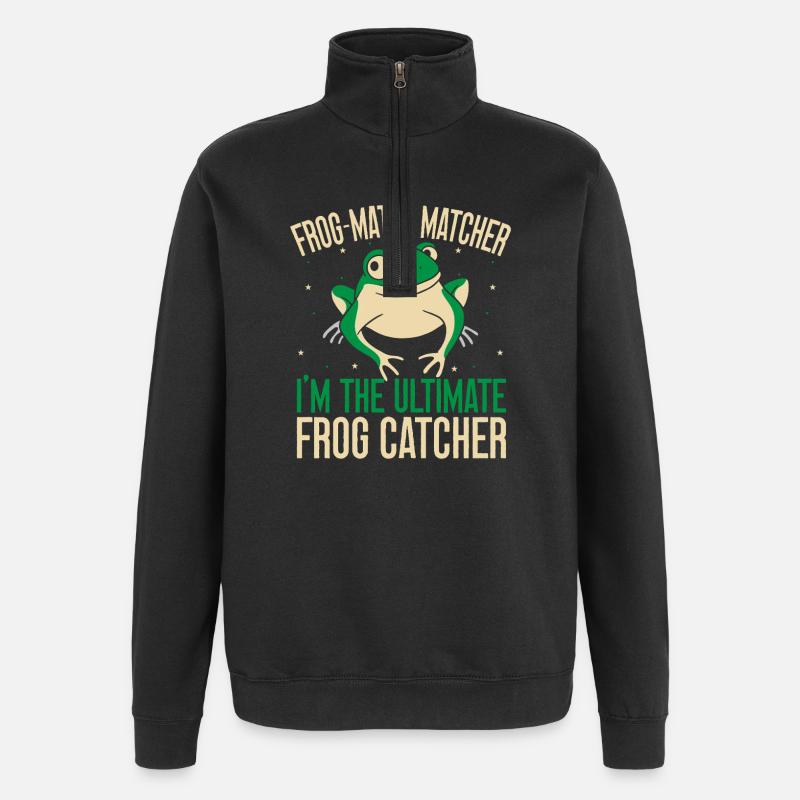 Frog Catcher Frog Match Matcher Frog - Quarter-Zip Sweatshirt - black
