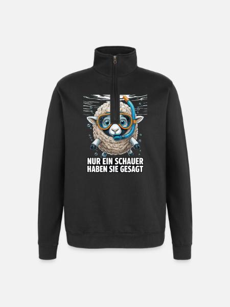 Just a Shower – Funny Sheep Design - Quarter-Zip Sweatshirt - black