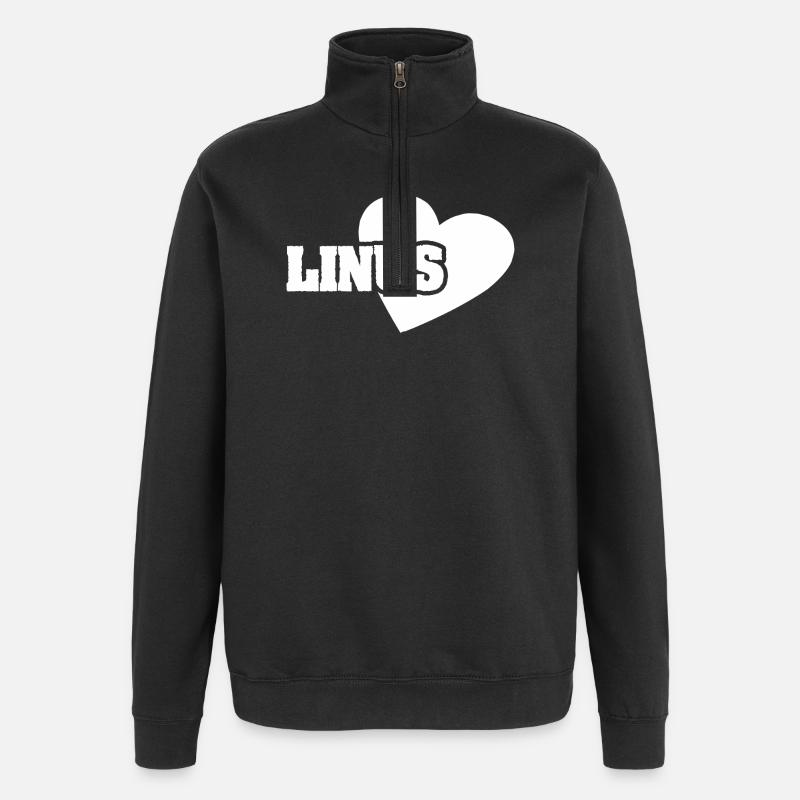 Linus als Gold - Quarter-Zip-Sweatshirt - Schwarz