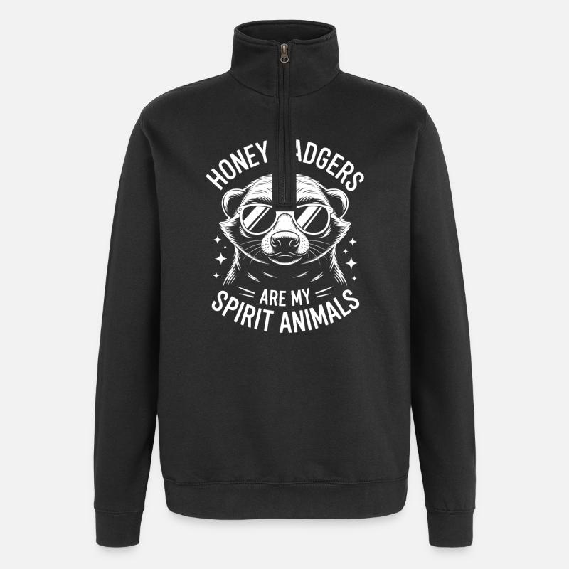 Honigdachs Spruch Lustiges Honigdachs Geschenk - Quarter-Zip-Sweatshirt - Schwarz