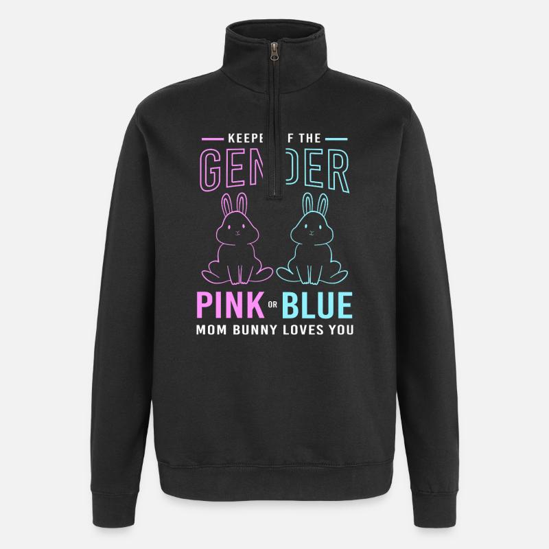 Werdende Mutter Ostern Gender Reveal - Quarter-Zip-Sweatshirt - Schwarz