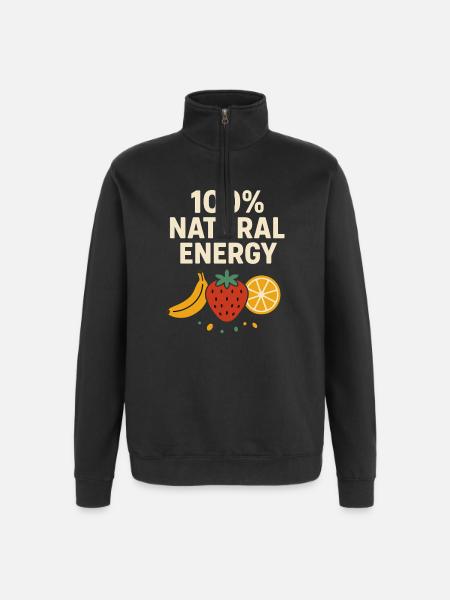 100% Natural Energy – Fruit Lover Design - Quarter-Zip Sweatshirt - black