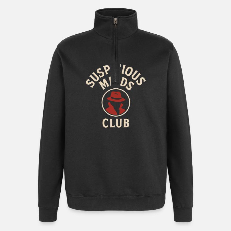 Club des esprits suspects – Detective Design - Sweat à zip 1/4 - noir