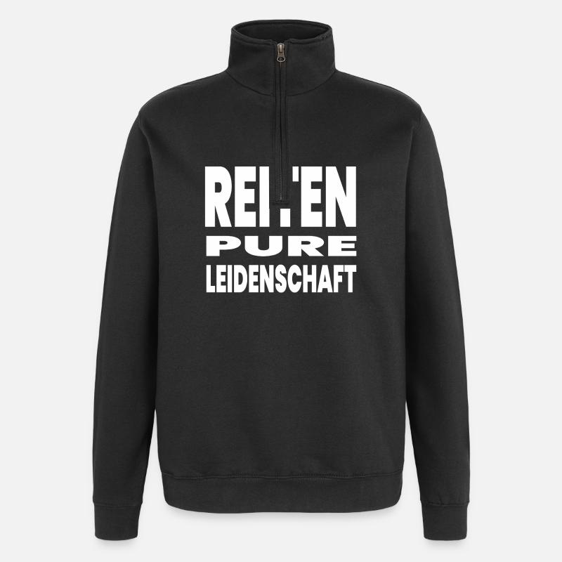 Chevaux - Sweat à zip 1/4 - noir