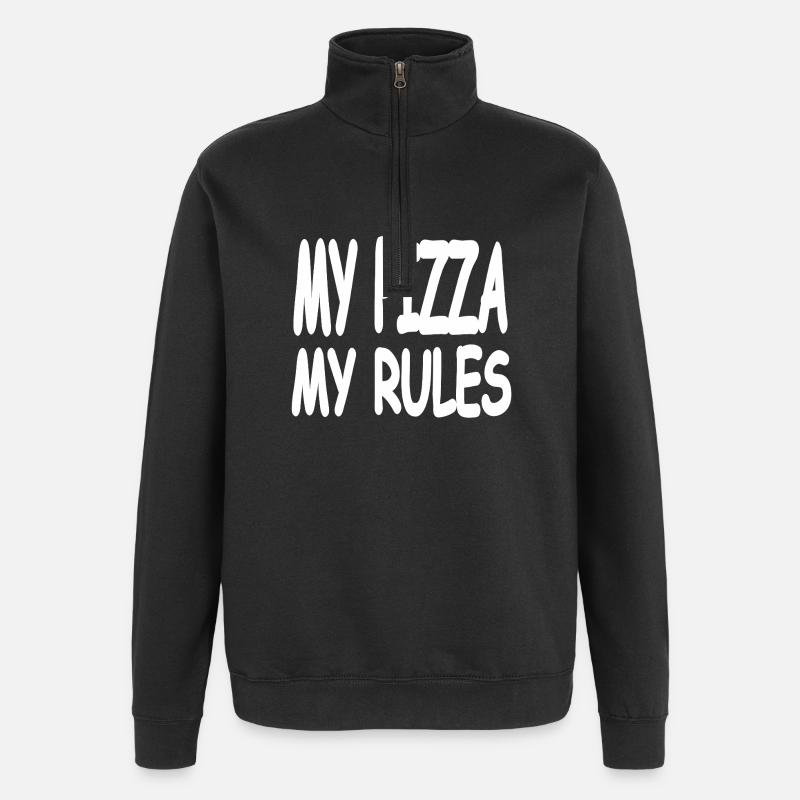 Pizza - Sweat à zip 1/4 - noir