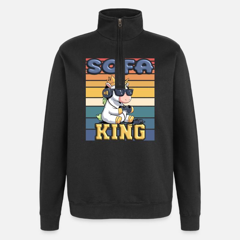 Sofa King Einhorn - Quarter-Zip-Sweatshirt - Schwarz